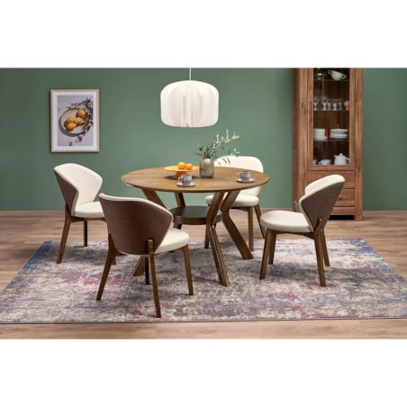 Krzesło tapicerowane K583 orzech/beżowe