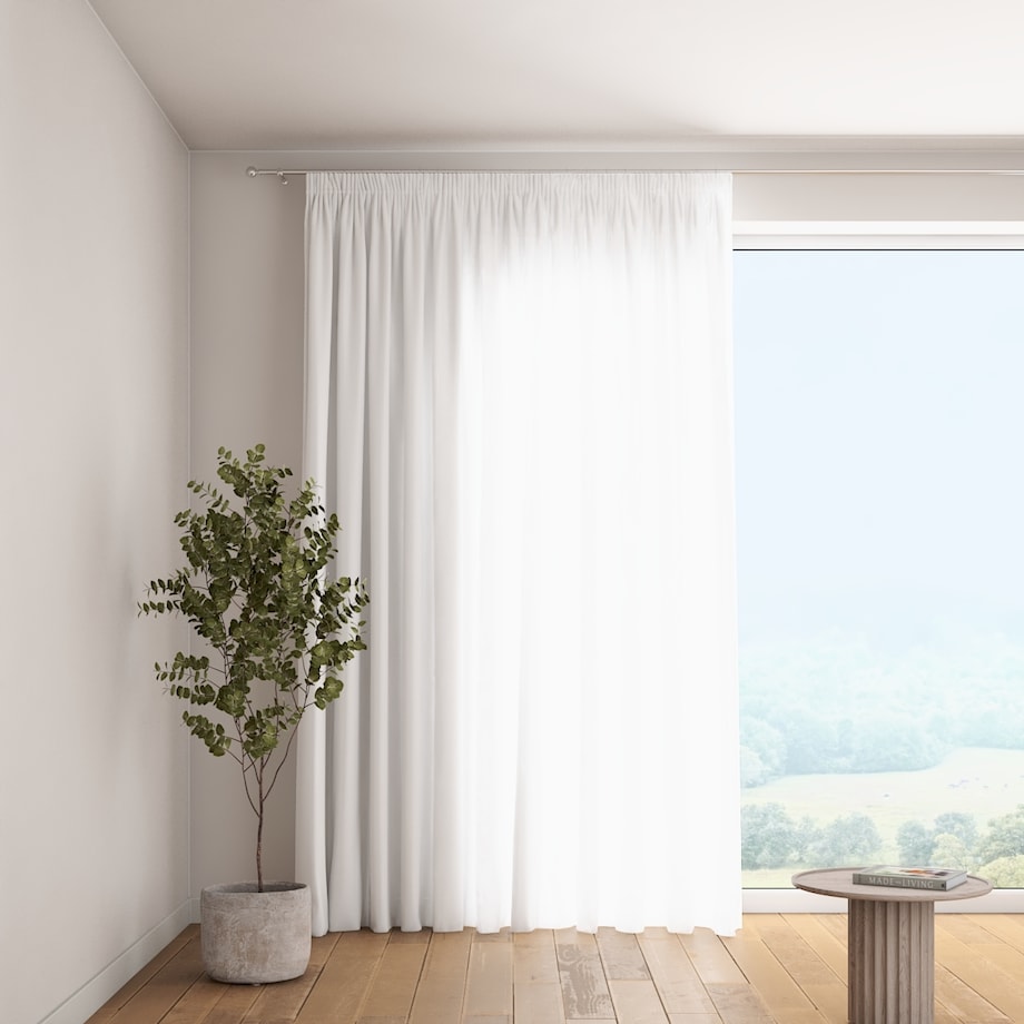 Zasłona na taśmie marszczącej 1 szt. 130x260 prześwitująca biała