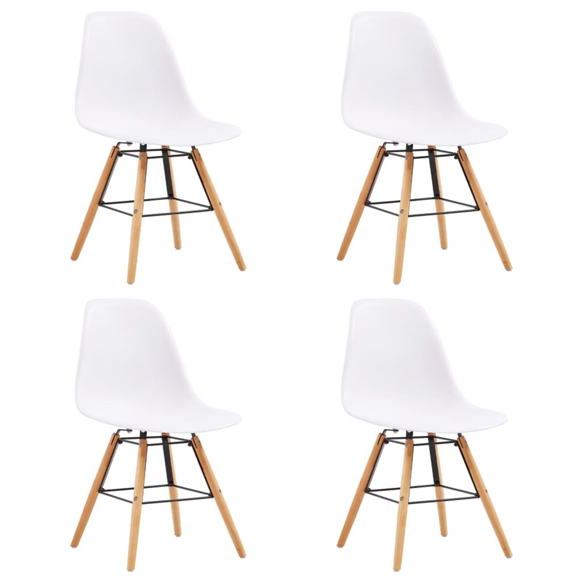 vidaXL 5-częściowy zestaw mebli jadalnianych, plastik, biały