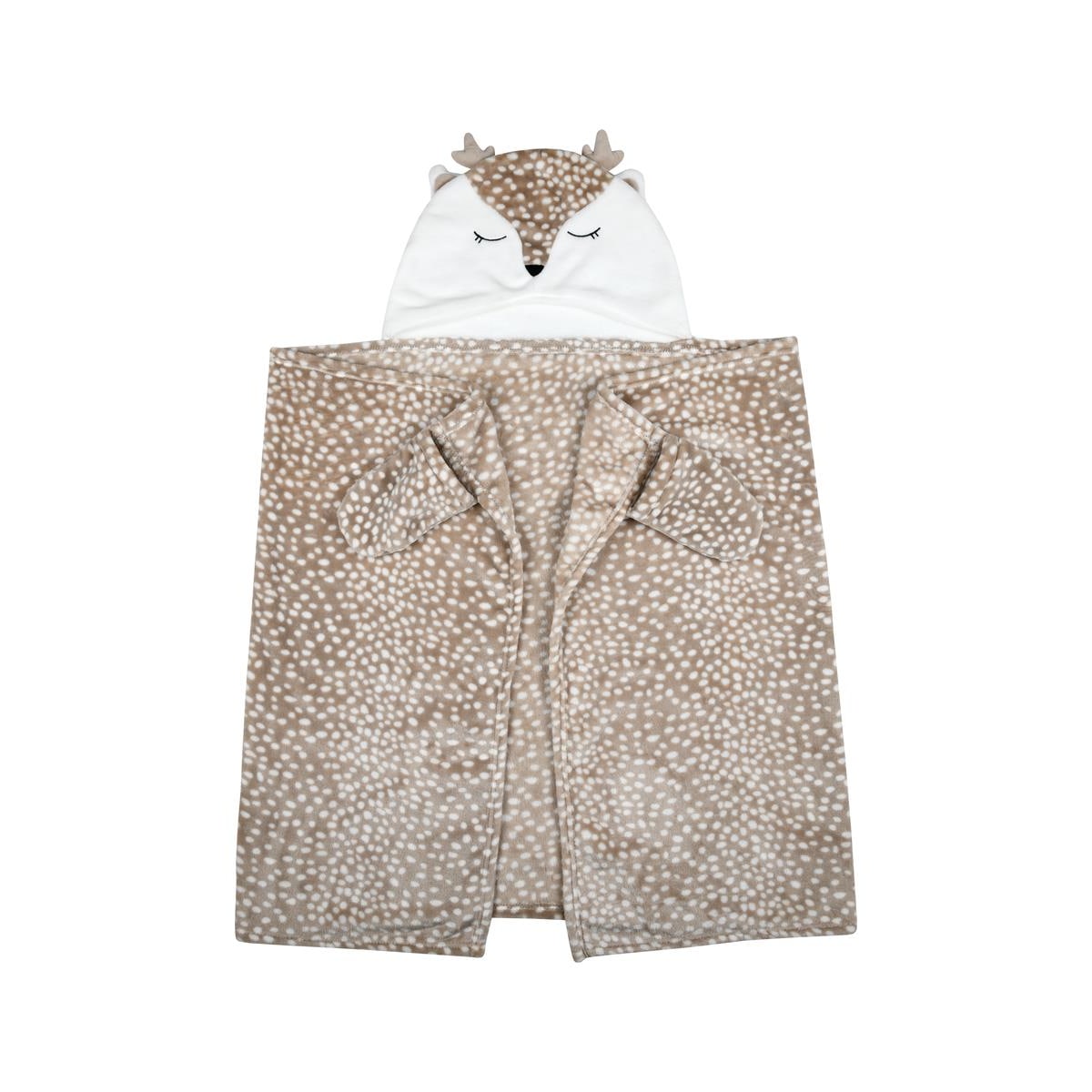 Kocyk z rękawami dziecięcy GABIN, jelonek, 75 x 150cm