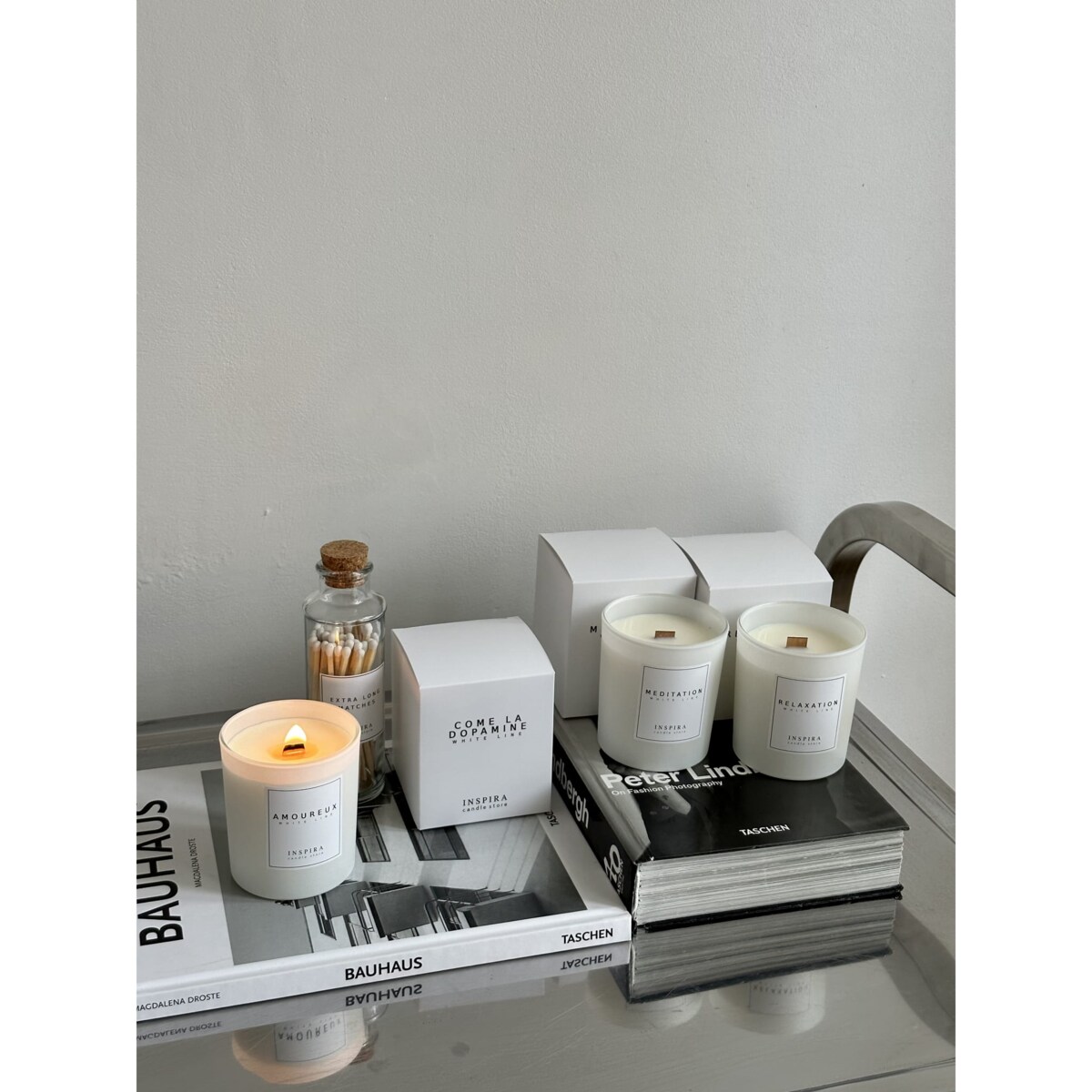 Świeca zapachowa White Come La Dopamine, 390 g, INSPIRA