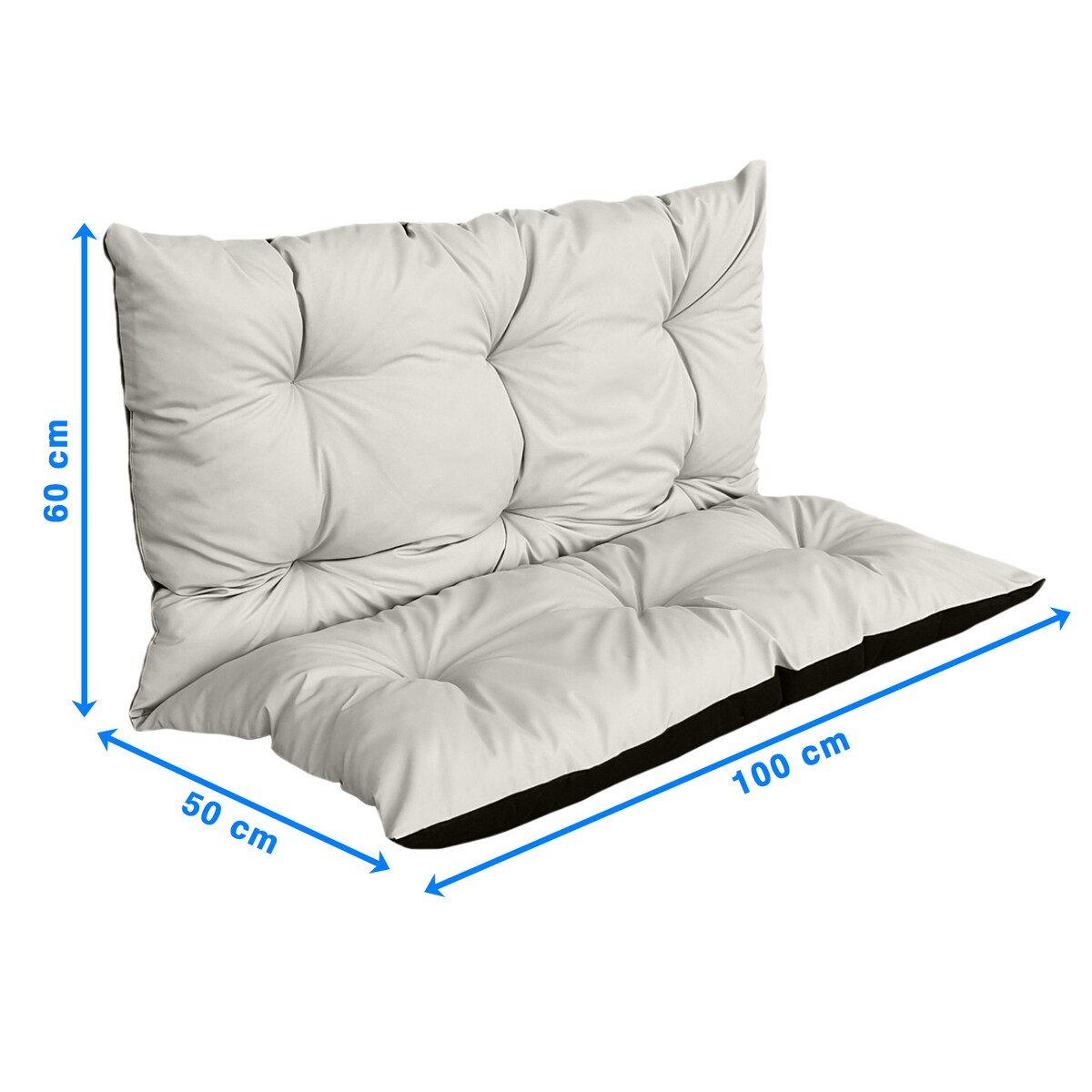 Poduszka Ogrodowa Na Huśtawkę Ławkę 100X60X50 Cm Na Meble Palety Wodoodporna Beżowa