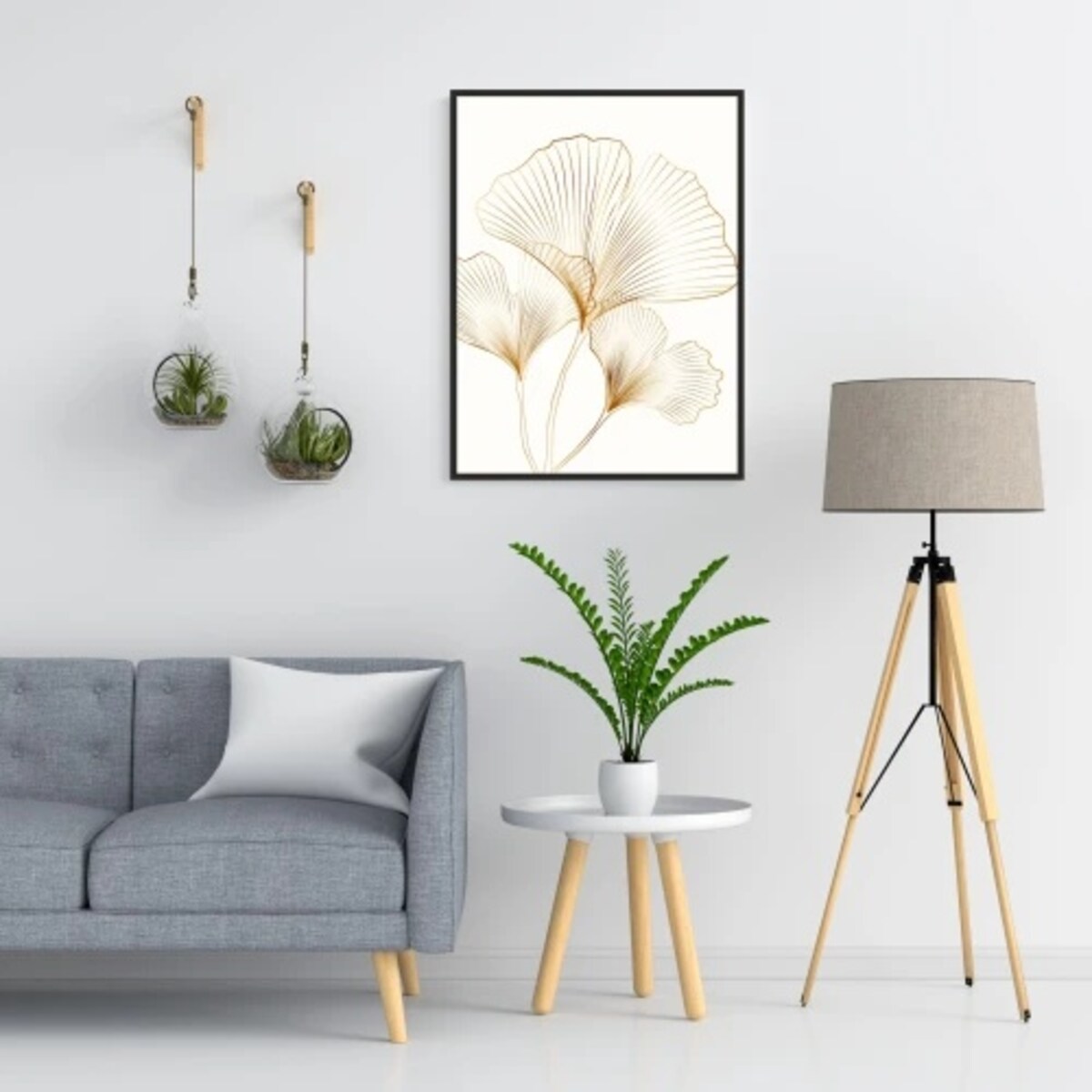 Plakaty Obrazy ze Złotem Czarne rama na ścianę do salonu Liście 50x70