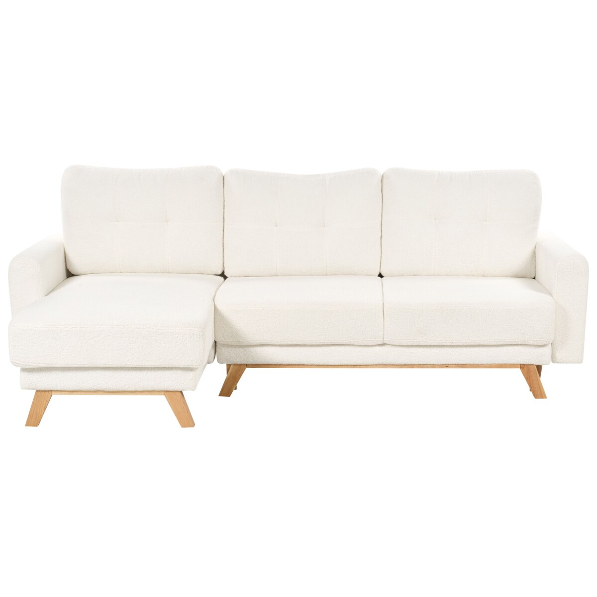 Sofa narożna boucle prawostronna biała SIRO