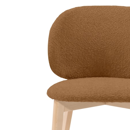 Krzesło SELMA -II miedziane/buk/boucle 79x48x48 cm