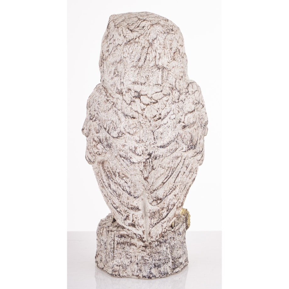Dekoracja - biała sowa 23,5x11,5x11 cm UGLE