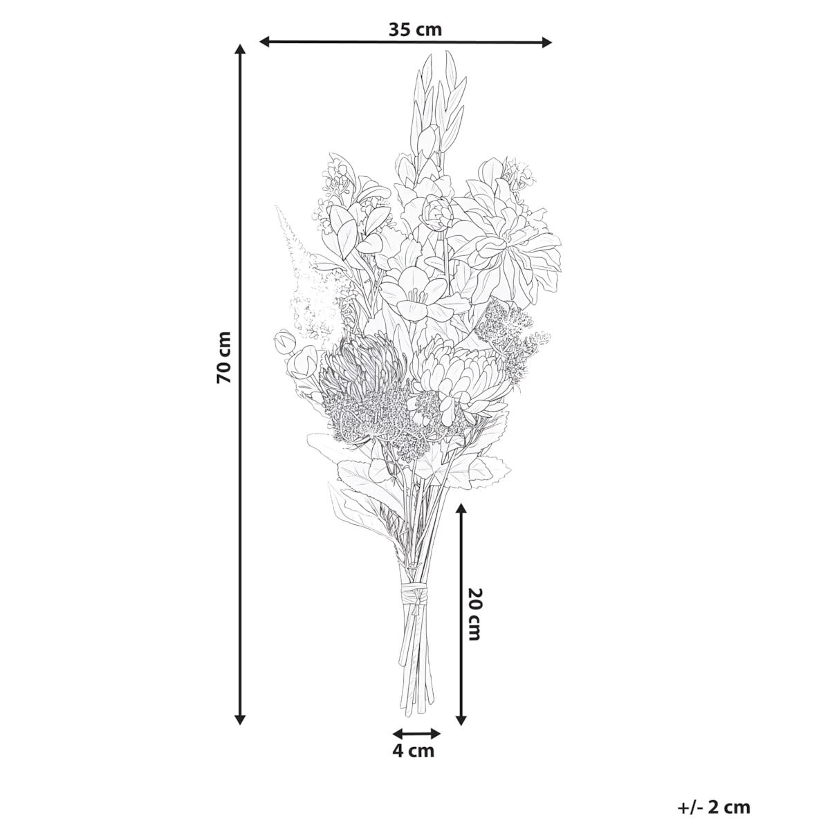 Bukiet sztucznych kwiatów LOURO 70 cm Biały