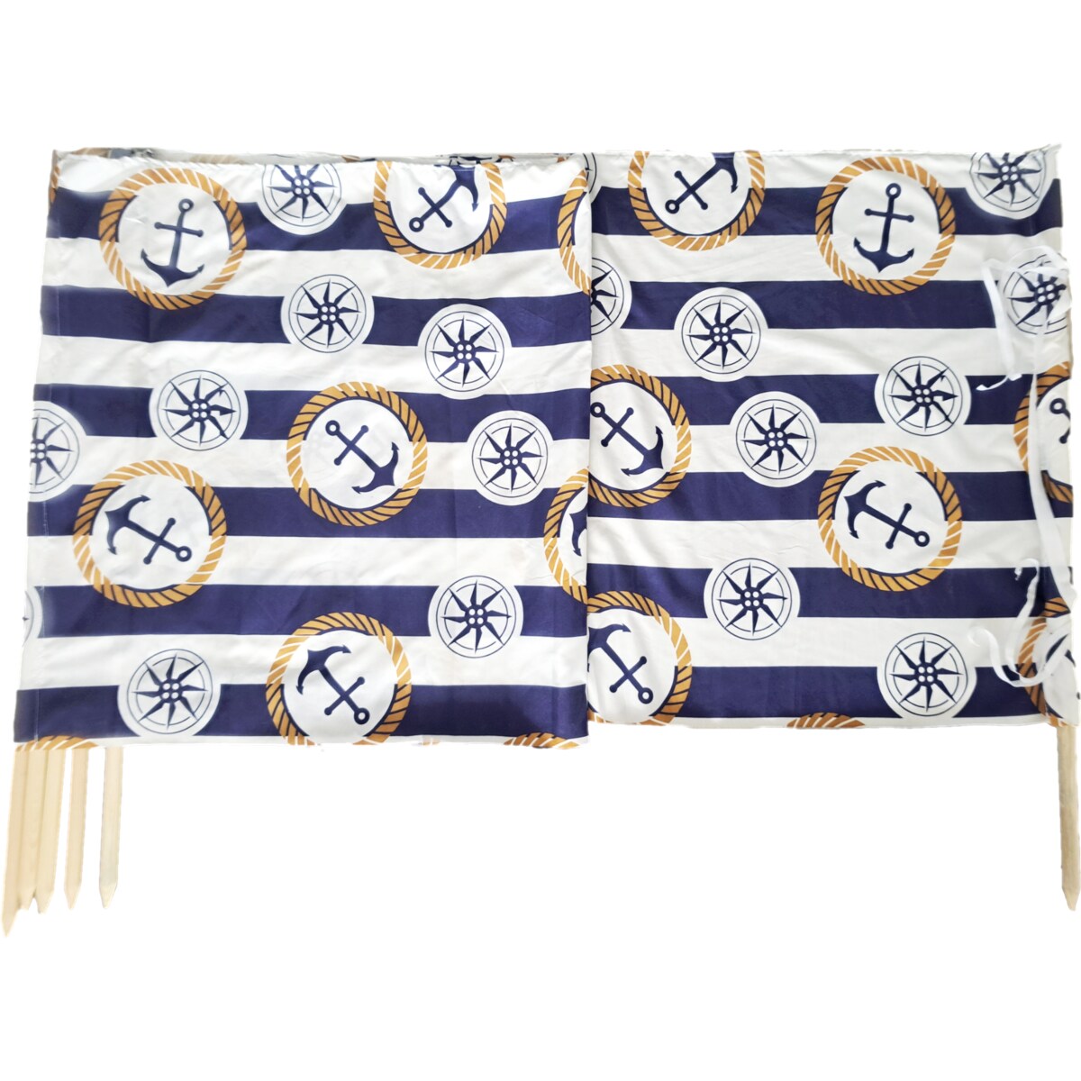 Parawan Plażowy Zasłona 6 M Na Plażę Składany Letni Kotwice W Paski