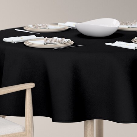 Obrus okrągły, czarny, Crema