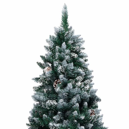 vidaXL Sztuczna choinka z lampkami, bombkami i szyszkami, 180 cm