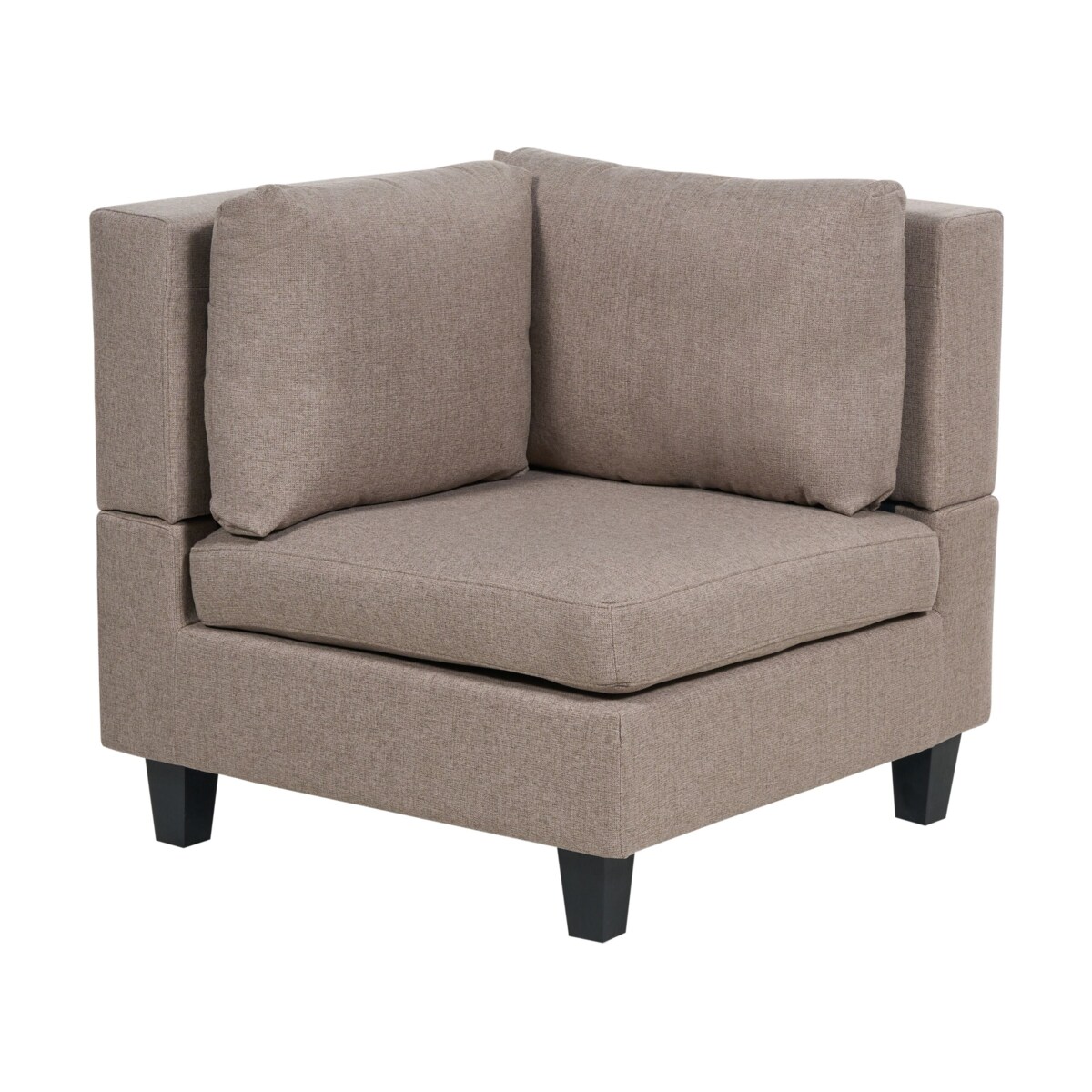 Sofa modułowa 3-osobowa z otomaną brązowa UNSTAD