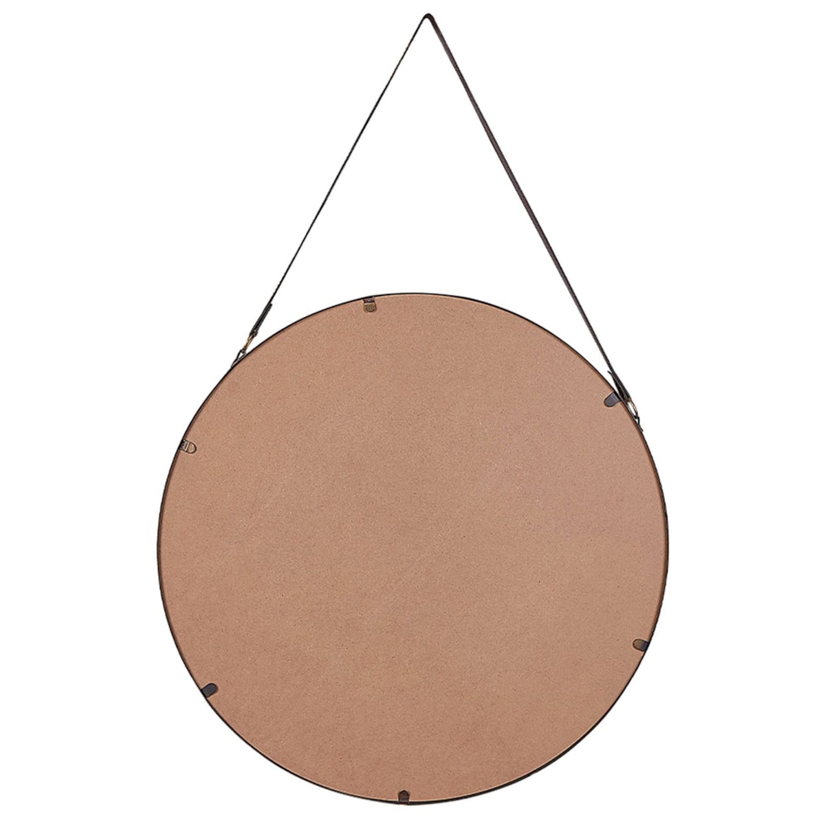 Metalowe okrągłe lustro ścienne na pasku ø 60 cm złote AUTUN