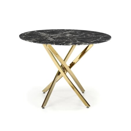Stół RAYMOND 2 100x100 czarny marmur/złoty