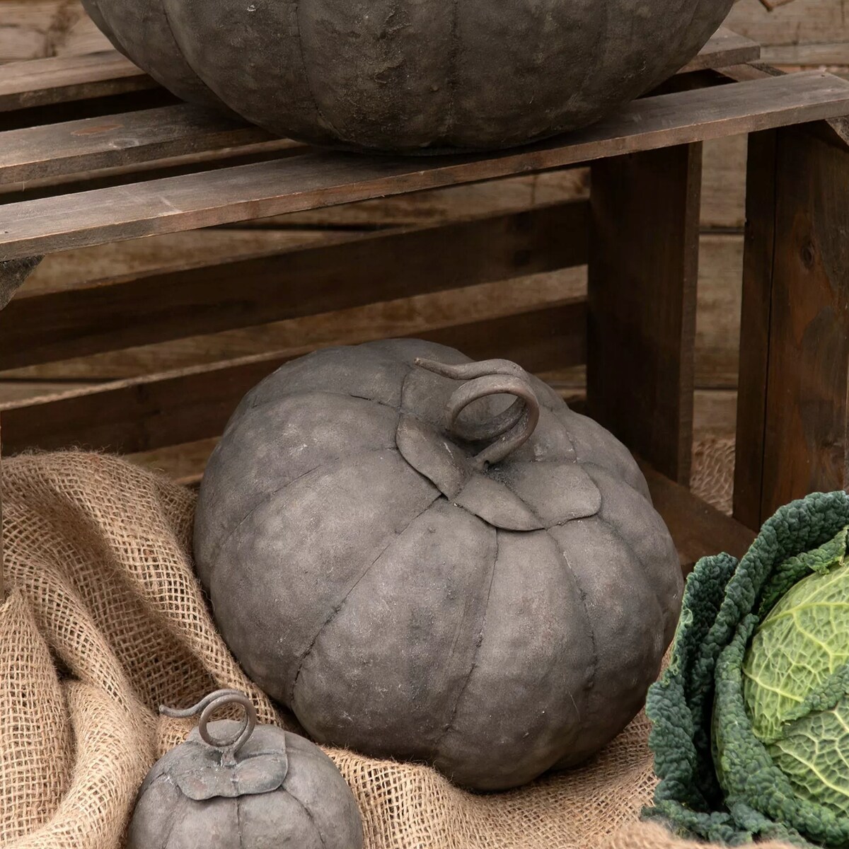 FIGURKA DYNIA LOFT 24cm NA HALLOWEEN JESIEŃ METALOWA OZDOBNA DO DOMU DUŻA