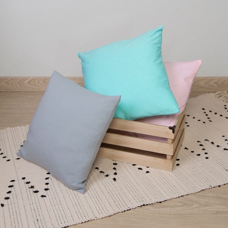 Poszewka jersey 40x40 kolor niebieski