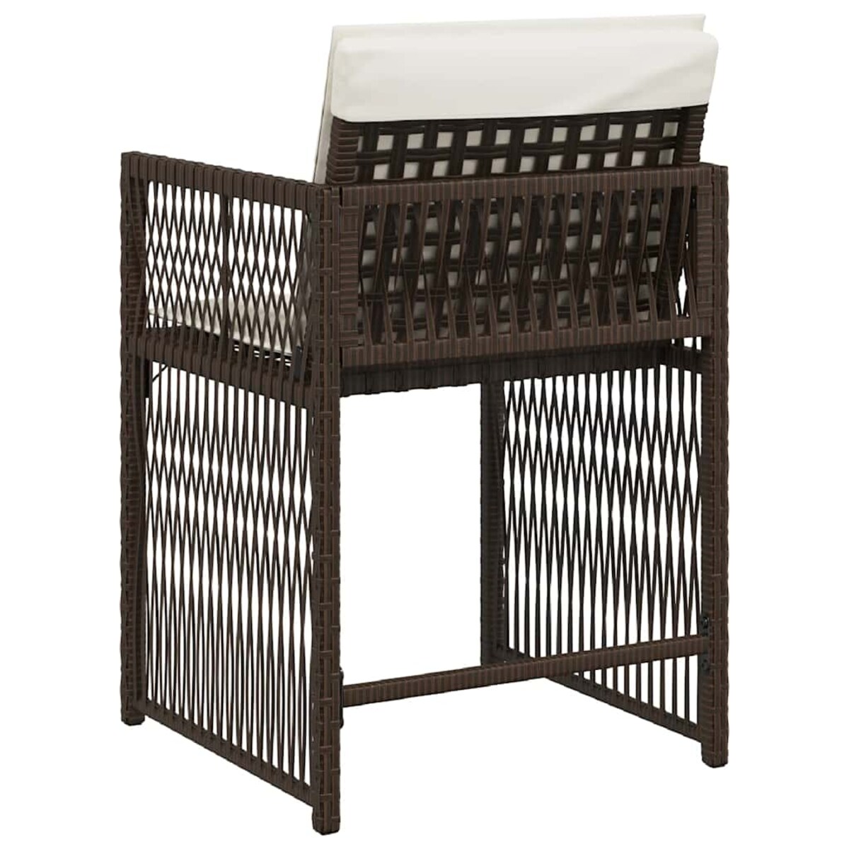 vidaXL Krzesła ogrodowe z poduszkami, 4 szt., brązowe, polirattan