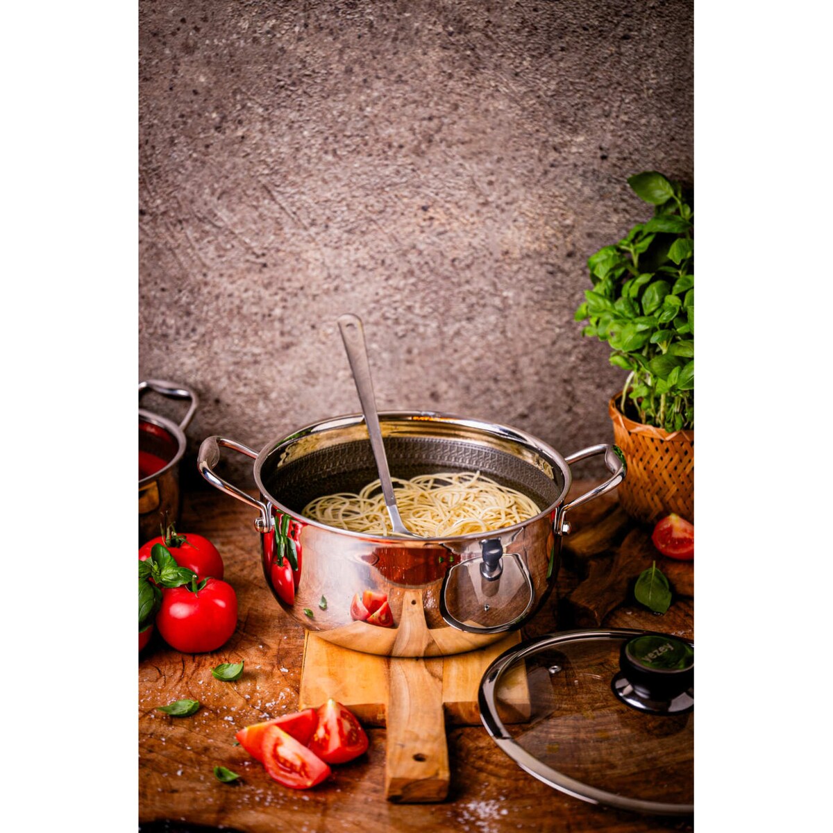 Profesjonalny garnek Mitsu 5 L, 24 cm z pokrywką Plaster miodu Na indukcje Na gaz Nierdzewny