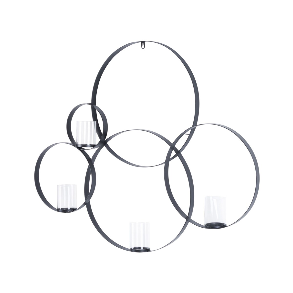 Świecznik ścienny metalowy 80 cm czarny BURU