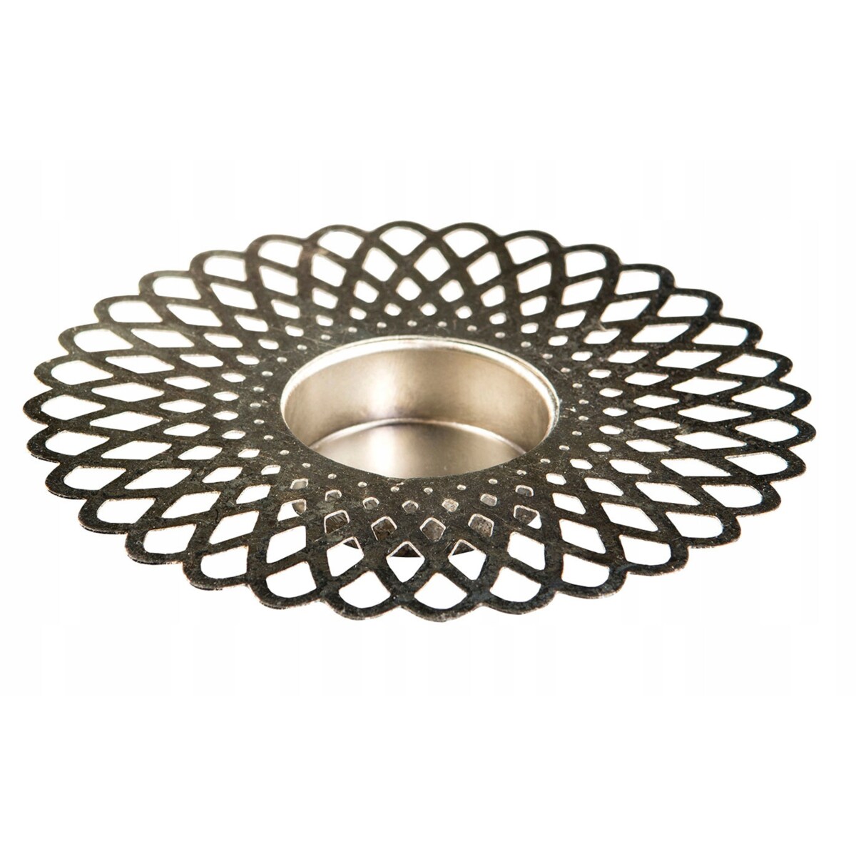 ŚWIECZNIK DORIS tealight SREBRNY śr. 12cm