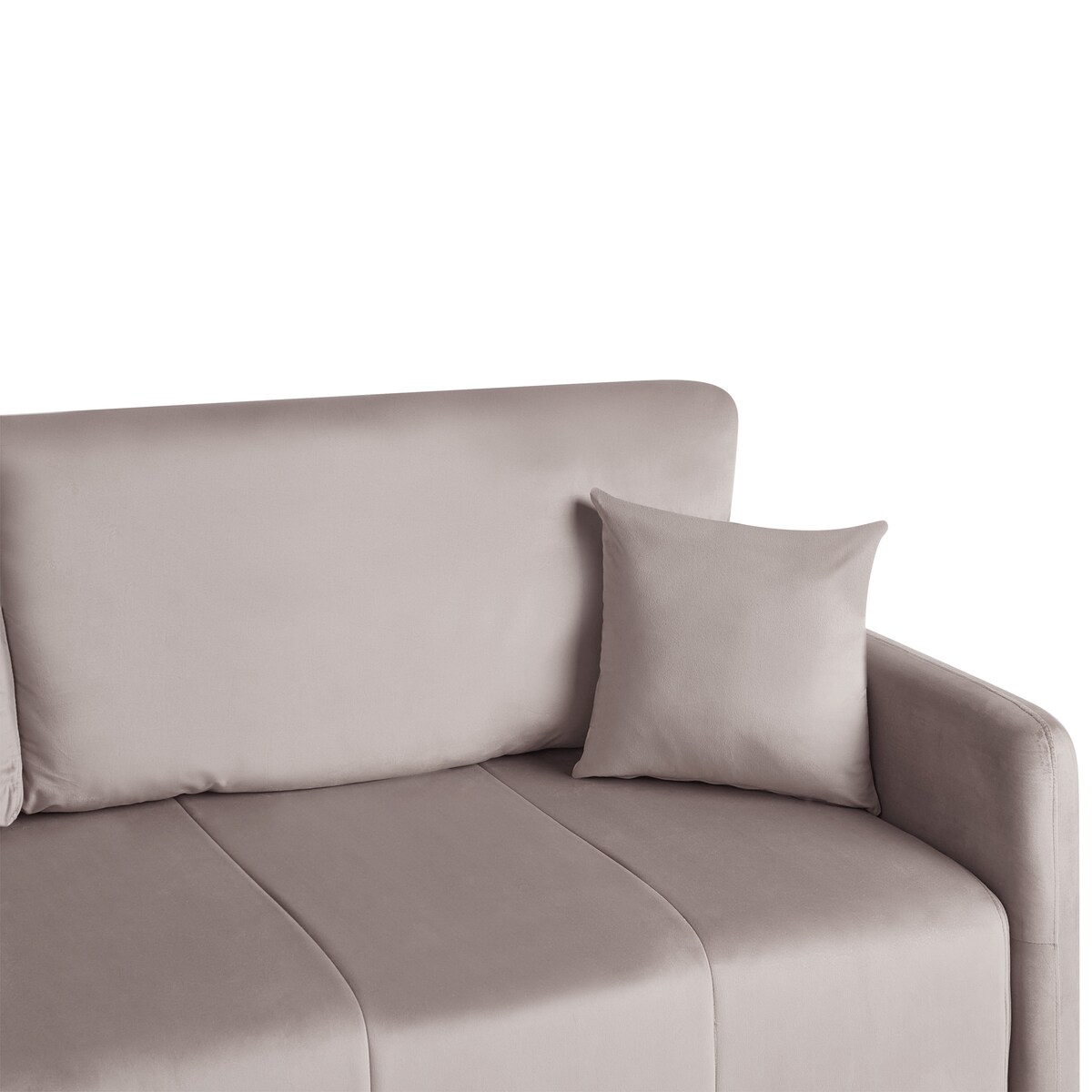 Sofa rozkładana dla 3 osób EGGE Welur Beżowoszary