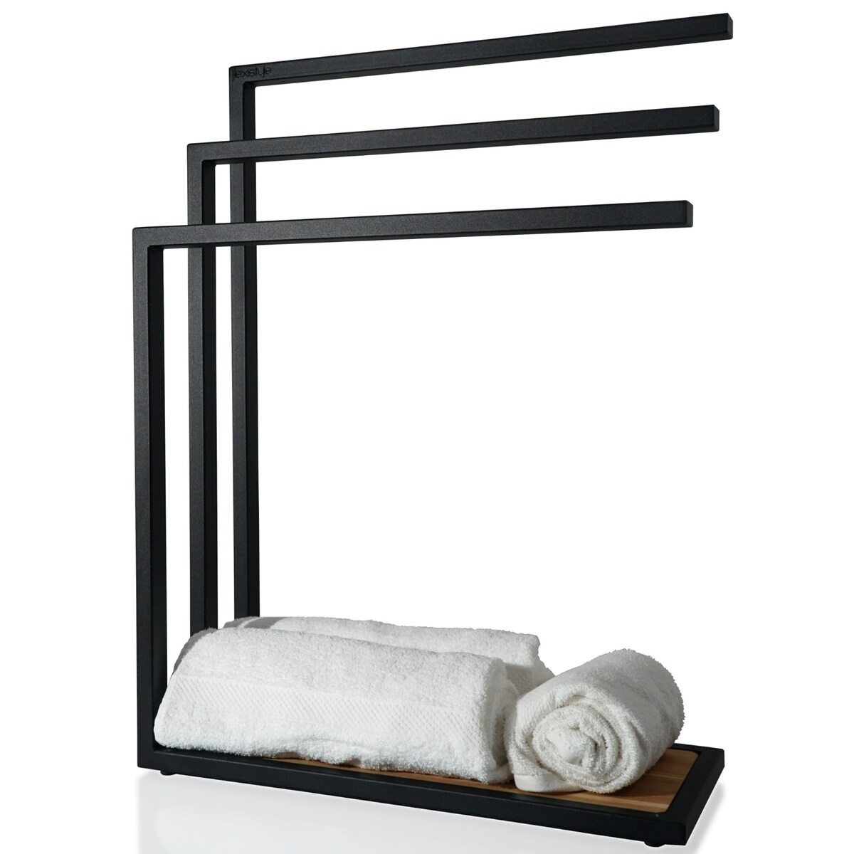Stojak wieszak na ręczniki LOFT czarny do łazienki