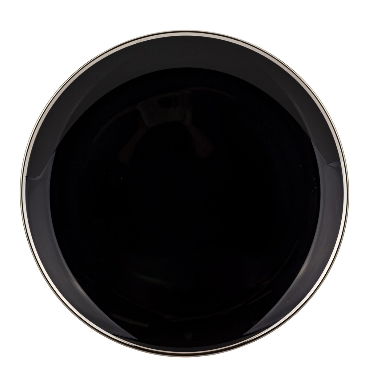 Podstawka dekoracyjna pod talerz, Ø 33x2 cm PULVINAR-4 czarna ze srebrnym obrzeżem