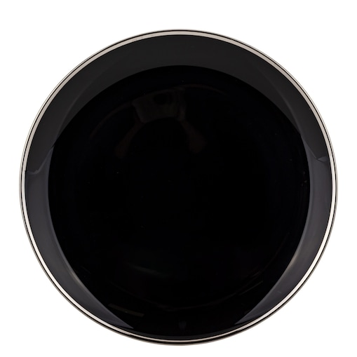 Podstawka dekoracyjna pod talerz, Ø 33x2 cm PULVINAR-4 czarna ze srebrnym obrzeżem