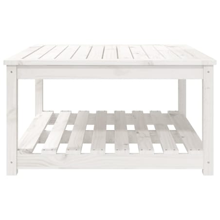 vidaXL Stolik ogrodowy, biały, 82,5x82,5x45 cm, lite drewno sosnowe