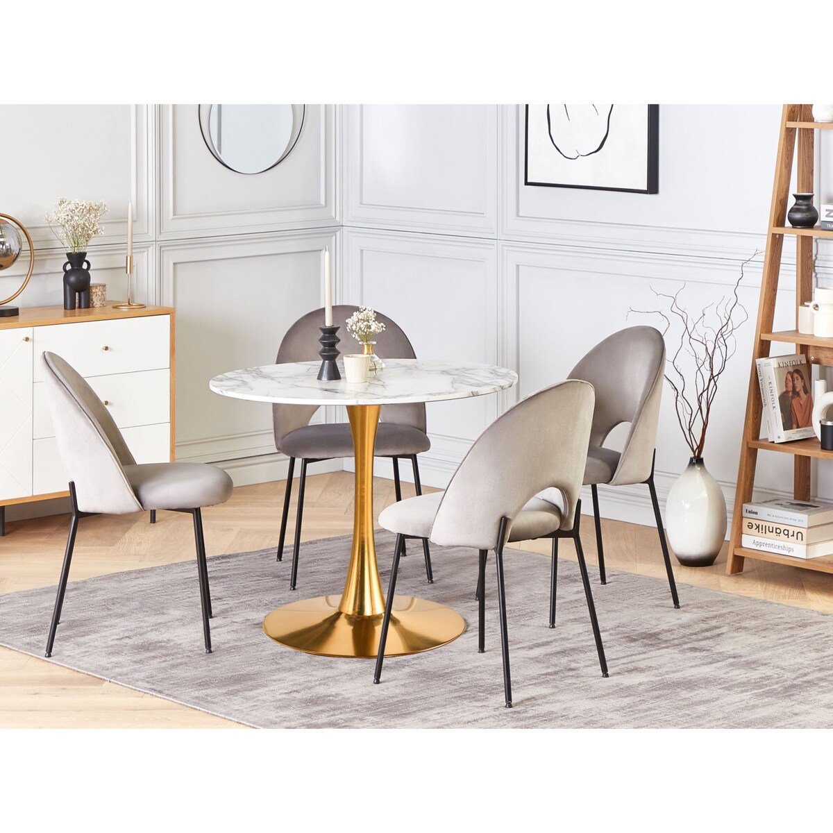 Stół do jadalni BOCA Marmur/ złoty 90 cm 90 cm