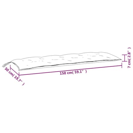vidaXL Poduszka na ławkę ogrodową, granat, 150x50x7 cm, tkanina Oxford