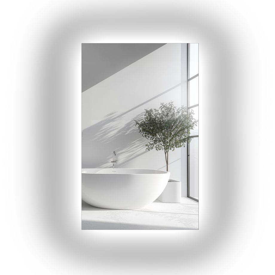 Lustro łazienkowe prostokątne szlifowane z opcją podświetlenia - AGIS LED