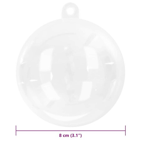 vidaXL Zestaw Bombek Choinkowych 25 pcs przezroczysty Ø 8 cm
