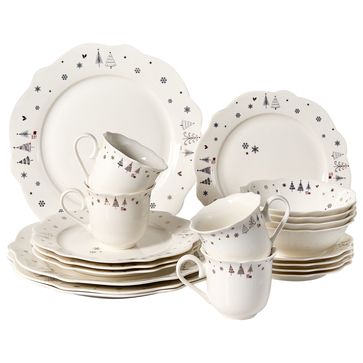 Zastawa stołowa 20-częściowa PERILLA Porcelana Biały