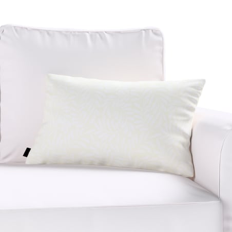 Poszewka Kinga na poduszkę prostokątną 60x40 śmietankowa biel, listki