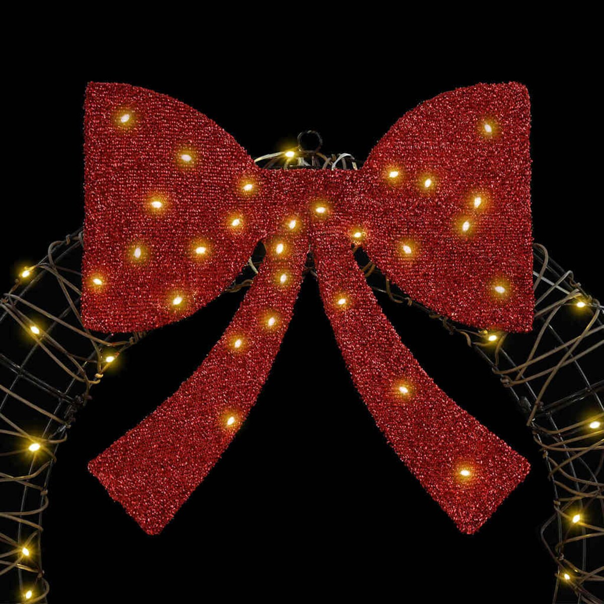 vidaXL Wianek z 60 diodami LED Ciepła biel 75 cm rattan