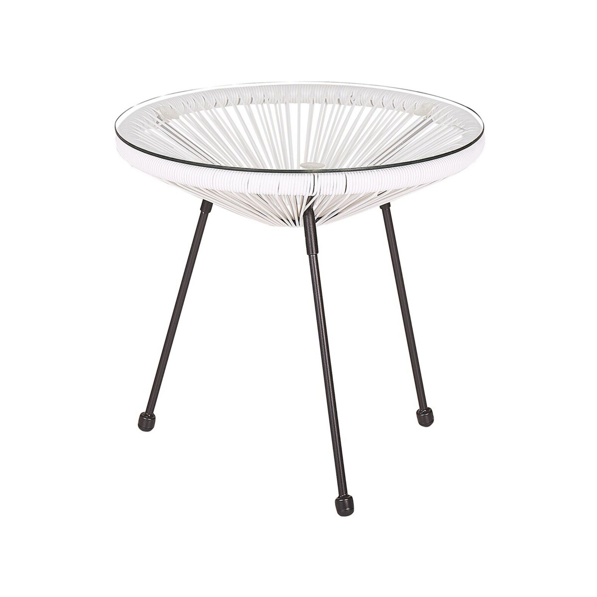 Zestaw mebli balkonowych z technorattanu biały ACAPULCO II