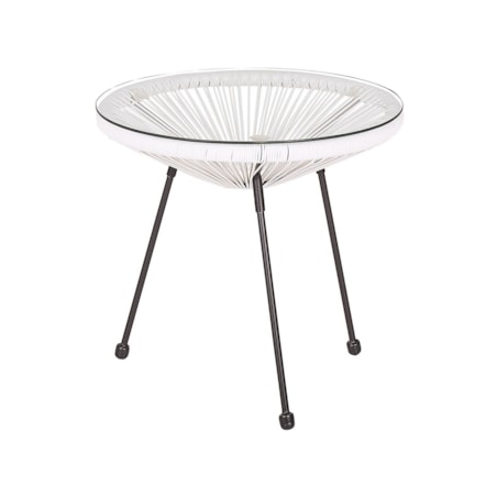 Zestaw mebli balkonowych z technorattanu biały ACAPULCO II