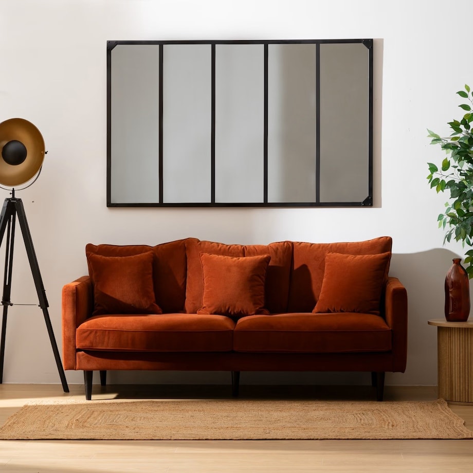 Lustro loftowe w żeliwnej ramie London 160x100 cm