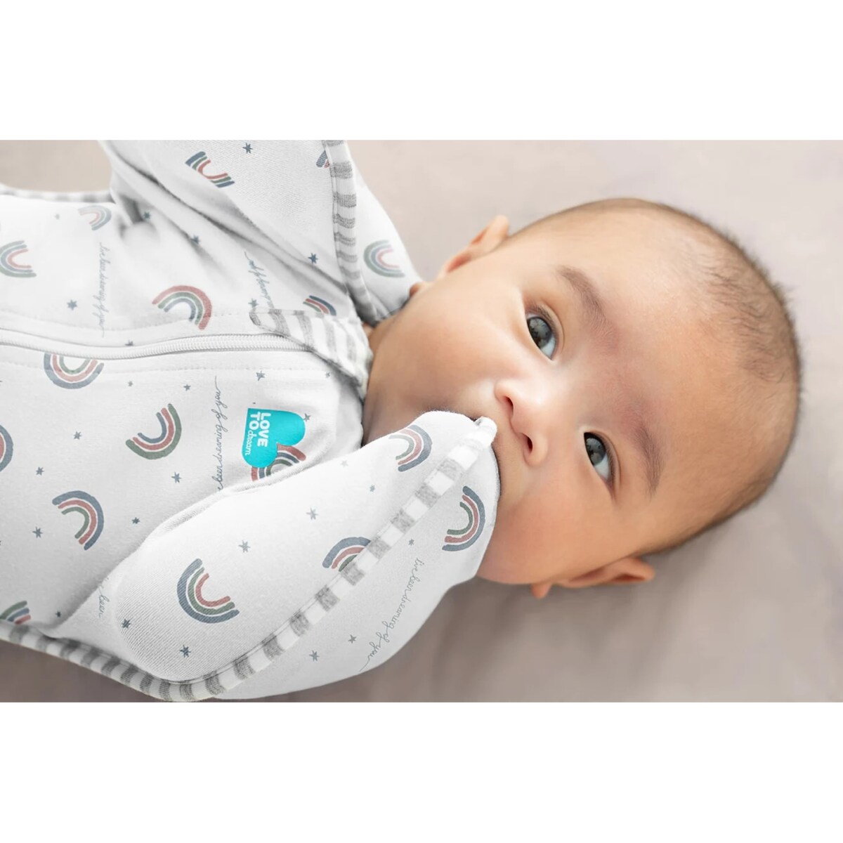 Otulacz Swaddle UP - rozmiar M - biały, tęcza - ETAP1 - 1 TOG Original