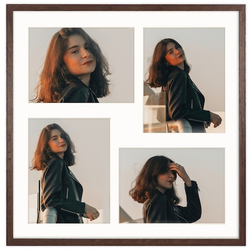 Ramka na zdjęcia 4x 13x18 cm brązowa galeria zdjęć multirama collage 40x40 cm FRAMAI