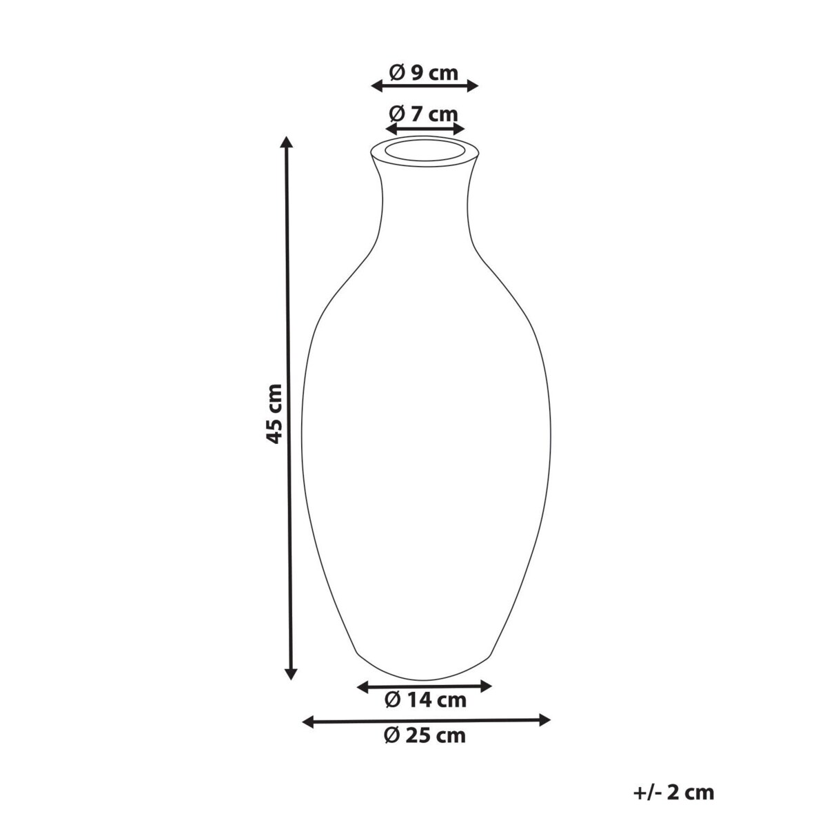 Wazon dekoracyjny z terakoty 45 cm niebiesko-złoty DIKAJA