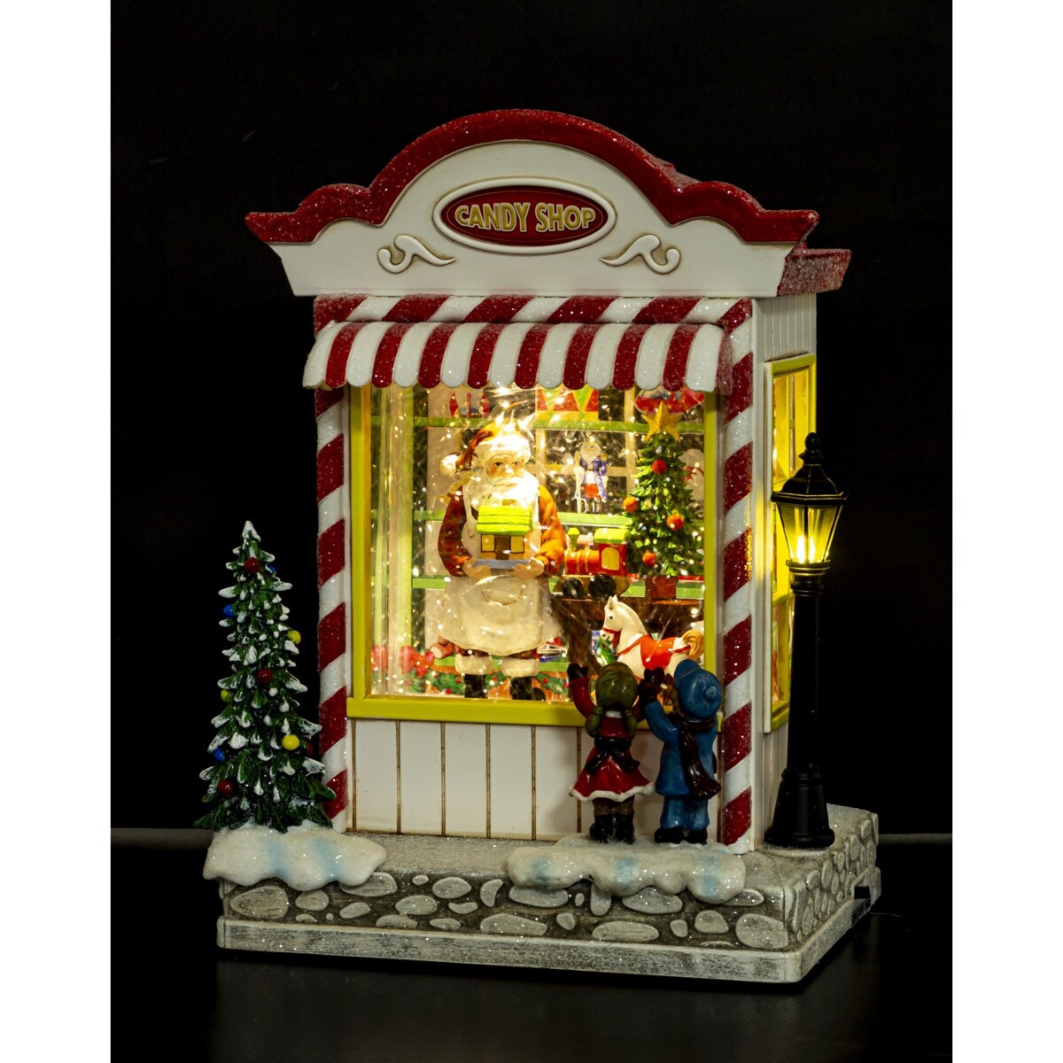 Dekoracja świąteczna CANDY SHOP 22,5x17x12,5 cm LED i pozytywką