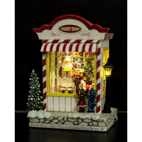 Dekoracja świąteczna CANDY SHOP 22,5x17x12,5 cm LED i pozytywką