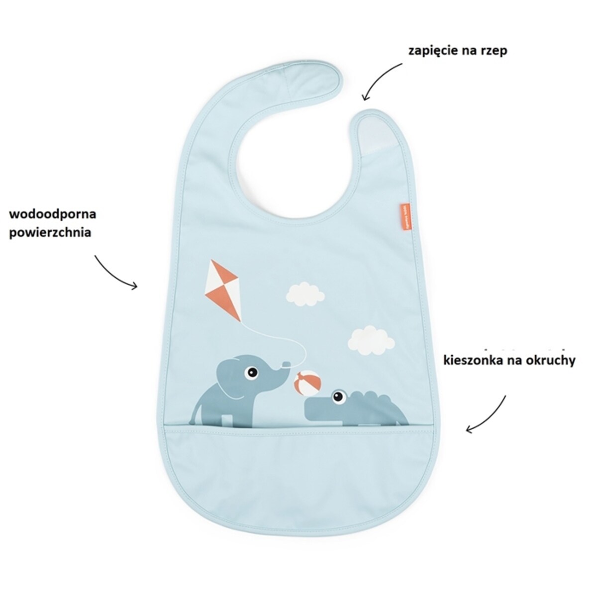 Done by Deer Śliniak z Zapięciem na Rzep Playground Blue