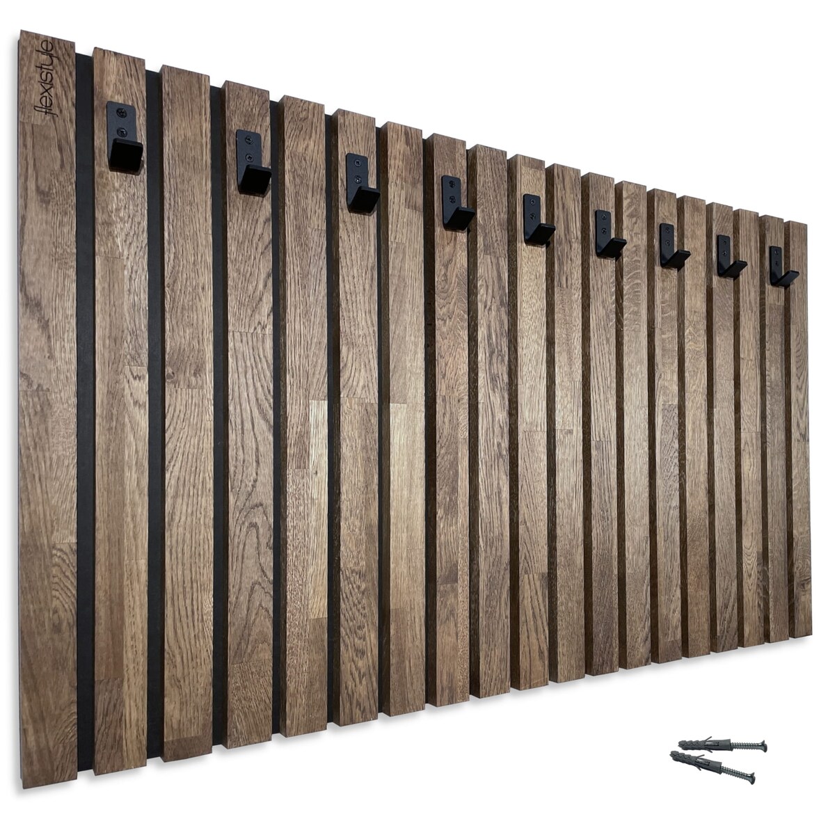 Wieszak na ubrania na ścianę Lamele 100cm brązowy