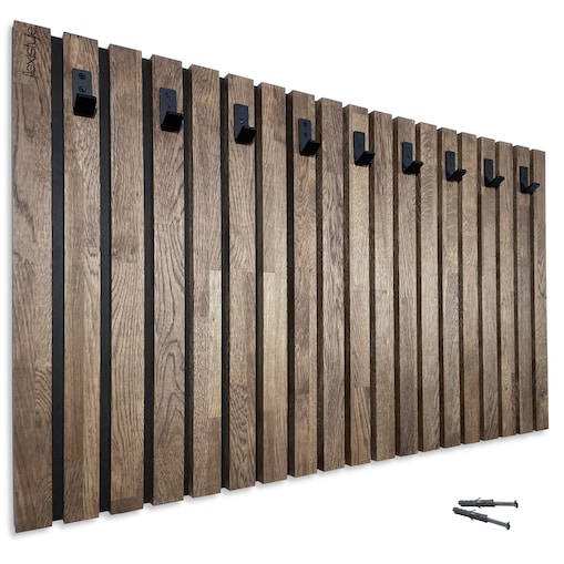 Wieszak na ubrania na ścianę Lamele 100cm brązowy