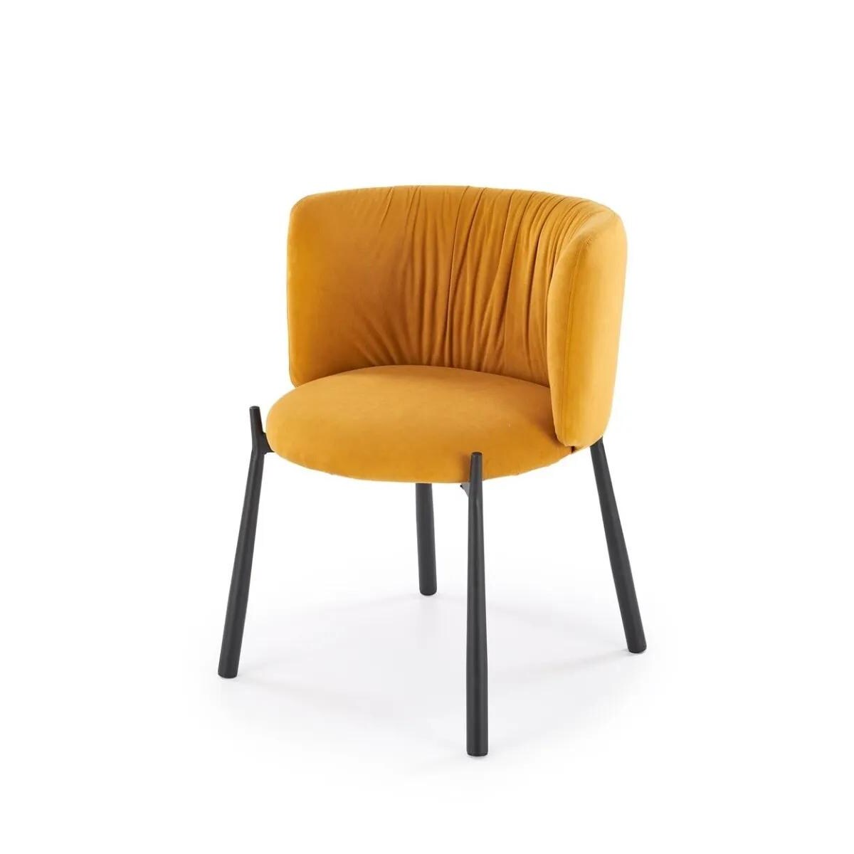Krzesło tapicerowane K531 VELVET musztardowe