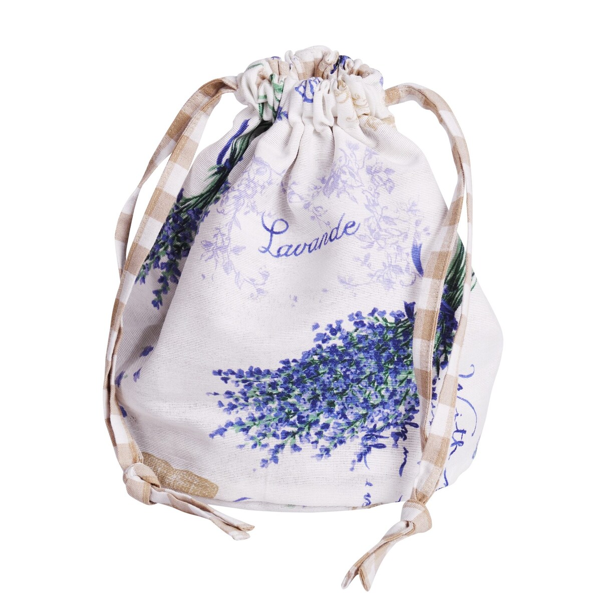 Chlebaczek z motywem lawendy Lavender & Beige Gingham