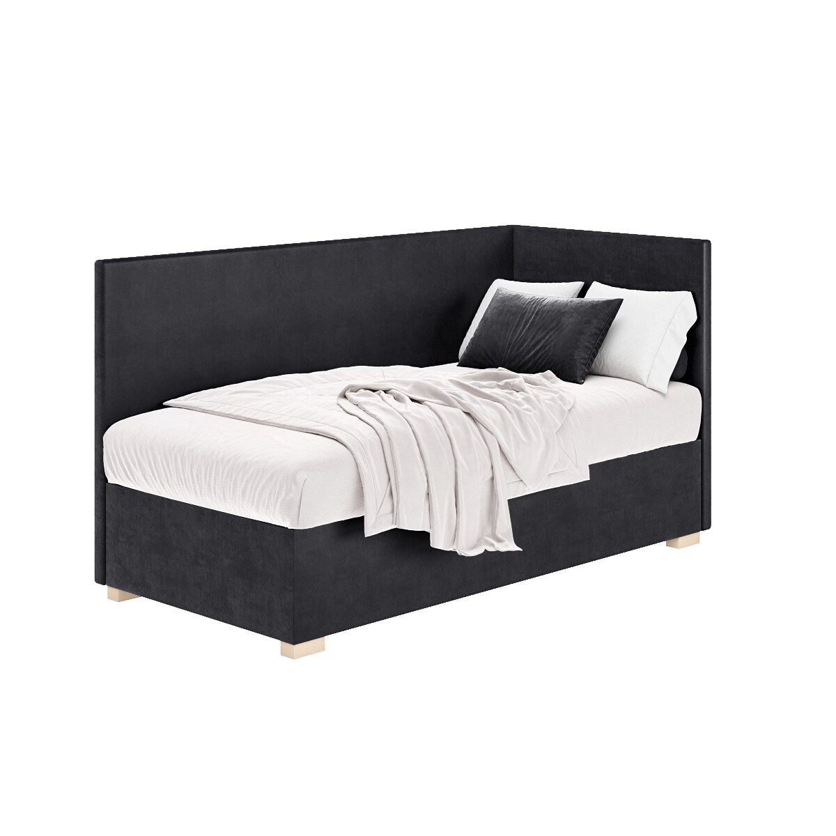 Mesonica Łóżko Flexi, granatowe, 90x200, Prawostronne