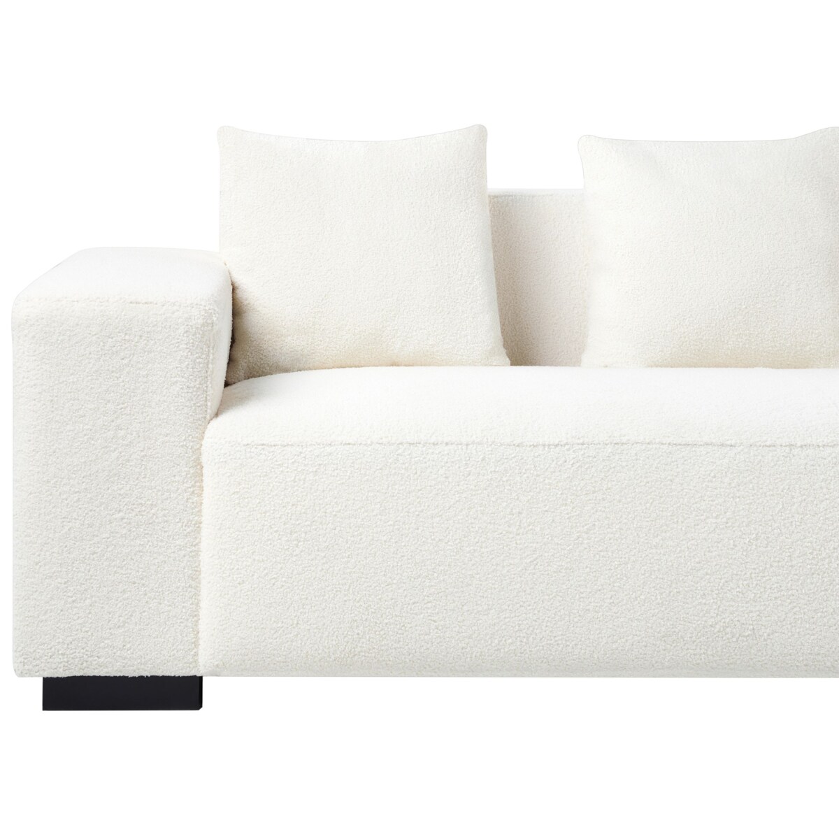 Narożnik LUNGO Boucle Biały dla 4 osób Lewostronny